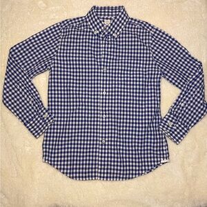 Crewcuts by J.Crew boys' blue and white gingham plaid button-down shirt size 10